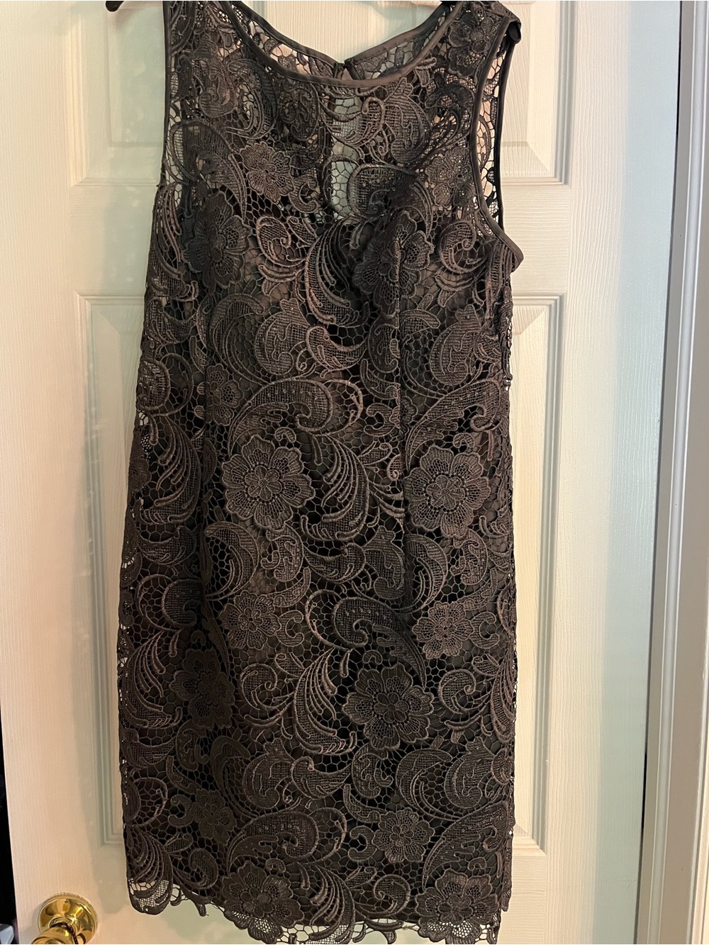 Cache Black Floral Lace Sleeveless Dress